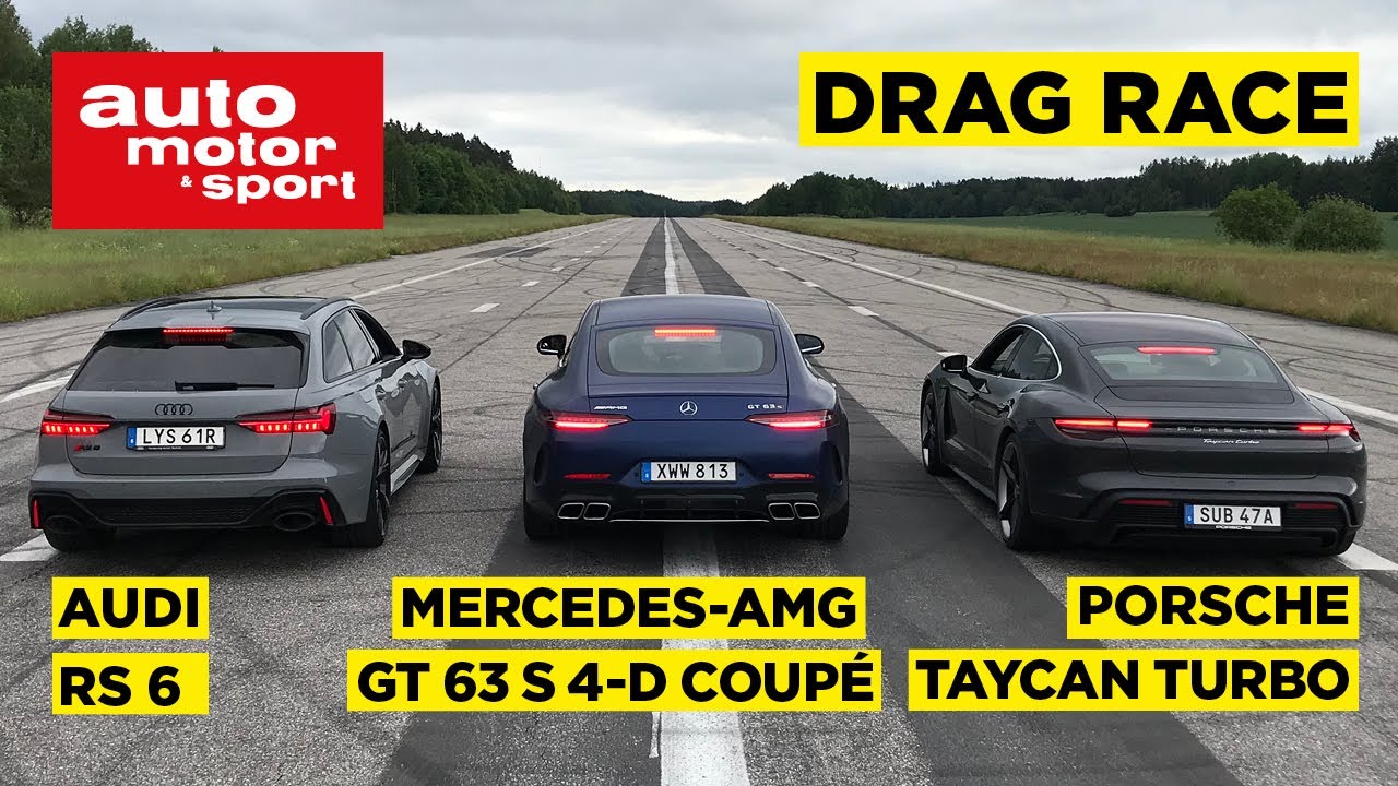 Drag race: Audi RS 6 vs Mercedes-AMG GT 63 S 4-d Coupé vs Porsche Taycan  Turbo - YouTube