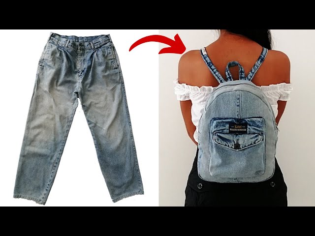 Dispensación Hacia fuera ranura DIY Mini mochila jeans reciclando - Patrones Mil
