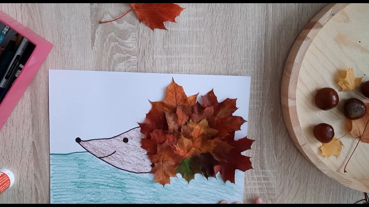 Podzimní vyrábění - Ježek z listí