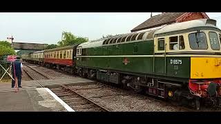 Class 33 D6575 passing the Williton Signal Box on Saturday 10th June 2023 at the WSR Diesel Gala.