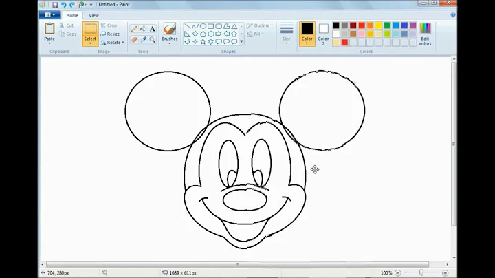 Mickey Mouse in MS Paint