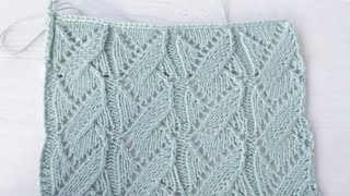 规整的花样清爽有序，镂空Y条花棒针编织教程，适合织春天的毛衣 Knit Lace Stitches - Lace Knitting Stitch Pattern for Sweater/Scarf