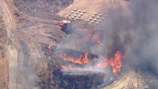 Crews battle brush fire in Santa Clarita