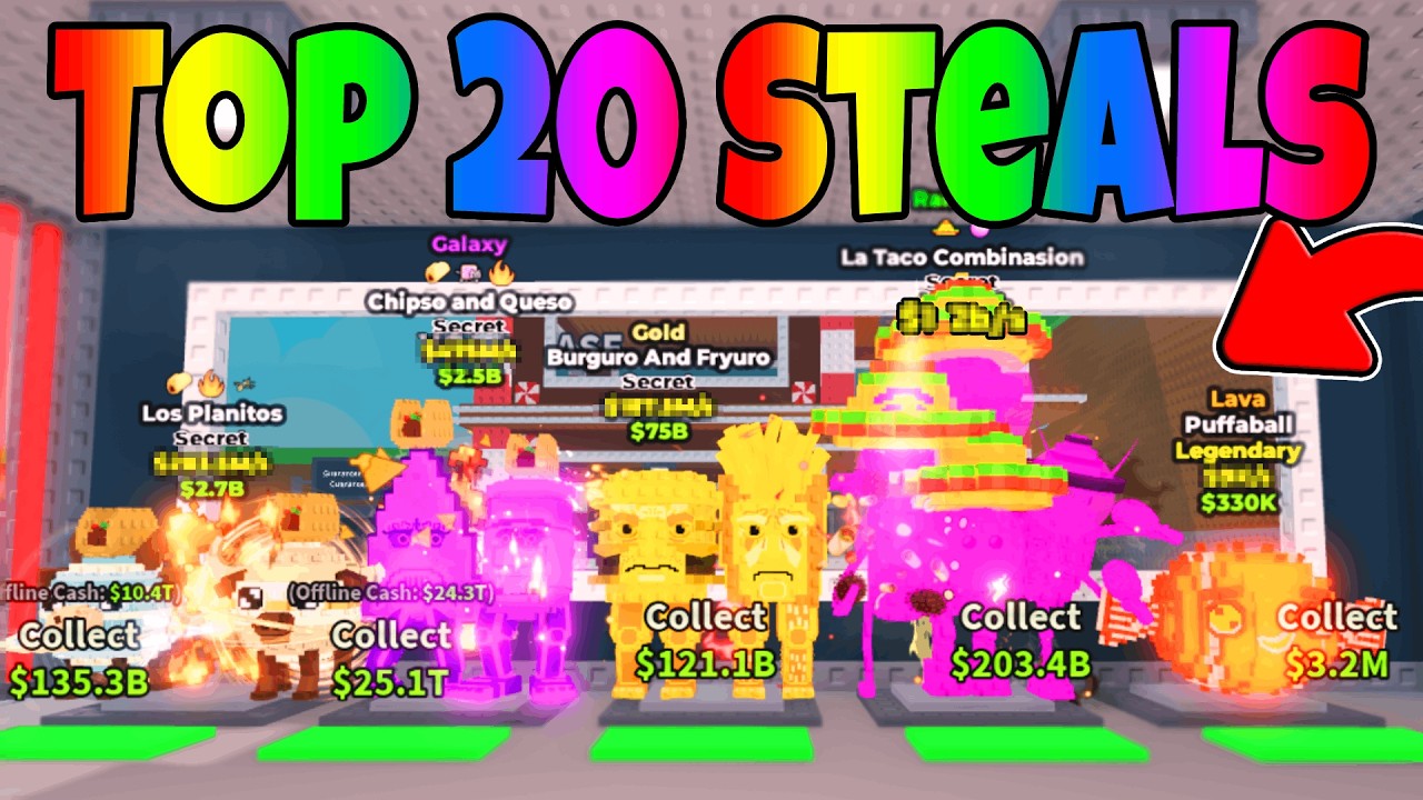 Мои 20 лучших краж в игре Steal A Brainrot!