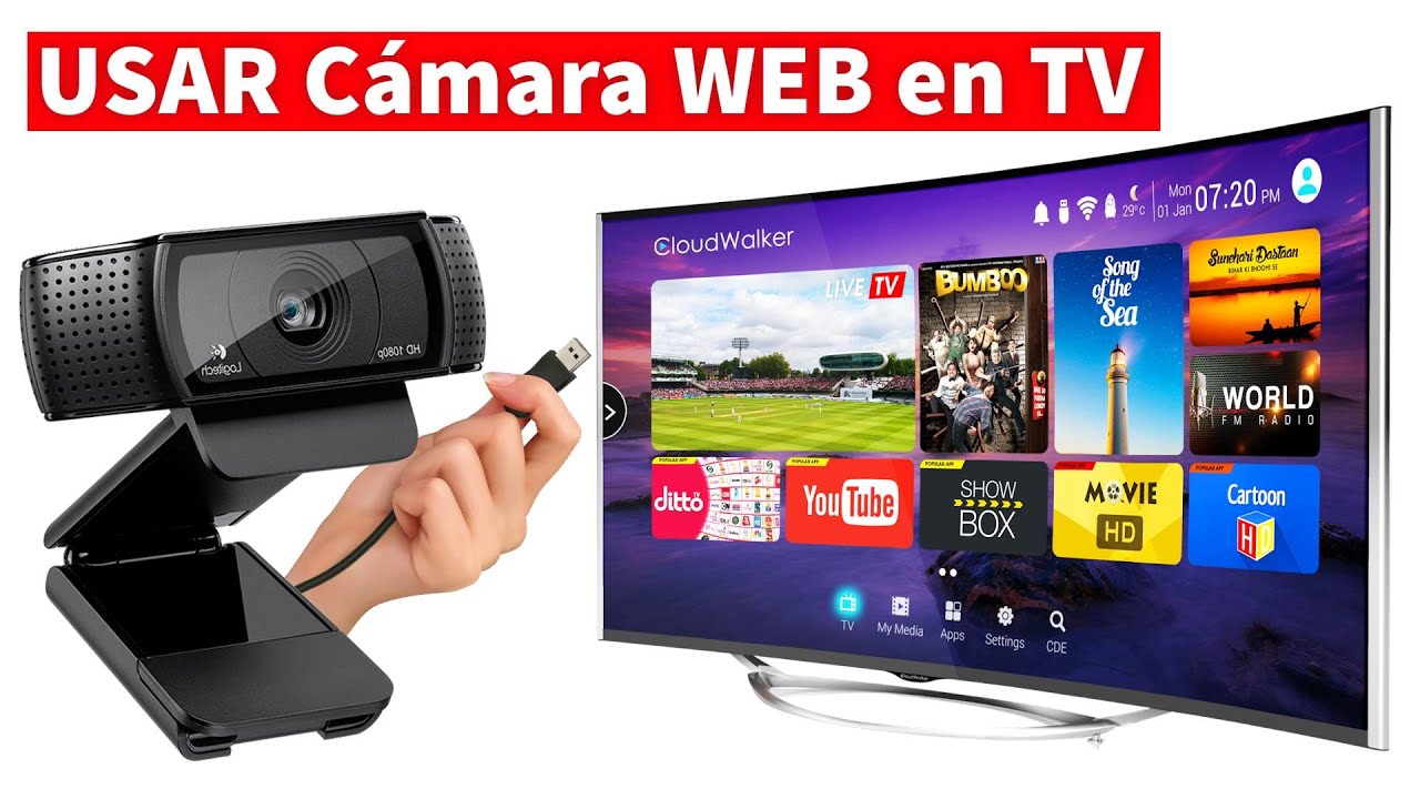 Como Usar Cámara Web USB en la TV, Como VER la WebCam en la Smart TV o  Televisor 