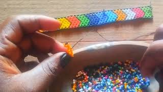 Zulu beaded Arrow Line Pattern Bracelet/Belt Tutorial 