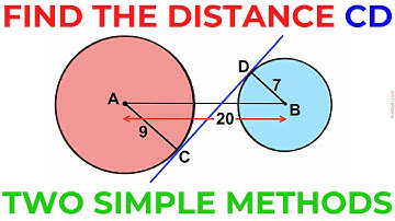 Find the Distance CD Between Two Circles | Two EASY Methods