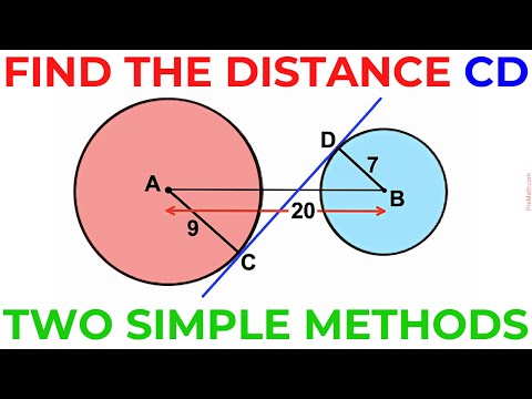 Find the Distance CD Between Two Circles | Two EASY Methods