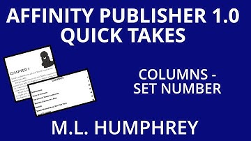 Affinity Publisher 1.0 Columns - Change Number
