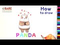 How to Draw Panda from &#39;We Bare Bears&#39; | Primary School Kids Drawing Lessons Online, Part 77