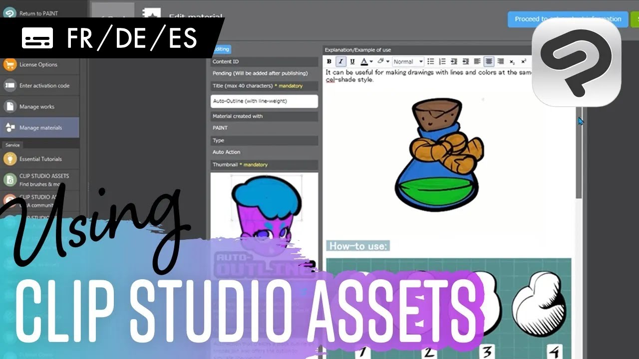 Assets: How can I import color set materials? - Clip Studio