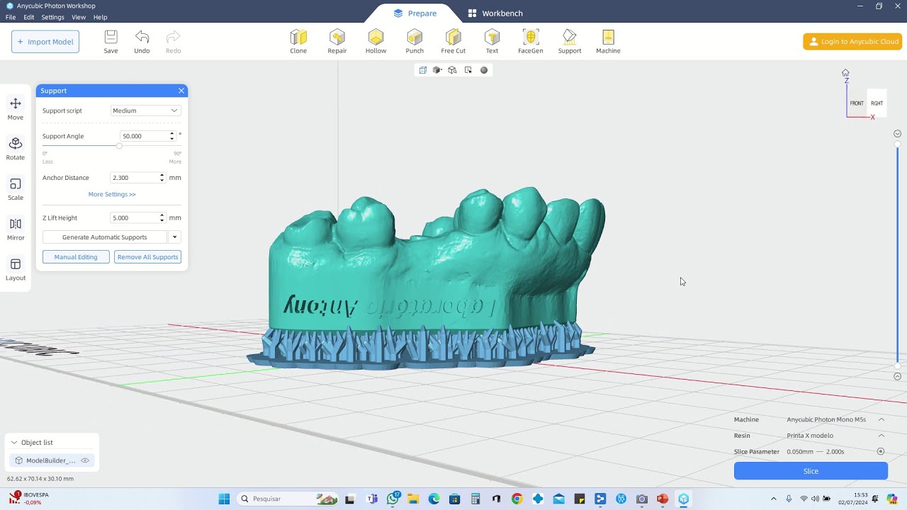 Como imprimir modelos odontológicos em impressora 3D Anycubic 