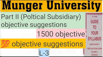 Munger University Part 2 Poltical Science subsidiary (L-3) By-KSRMFAMILY #mungeruniversityobjective