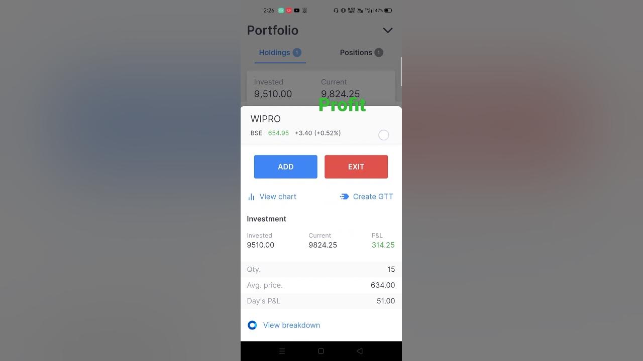profit hua stock market Zerodha YouTube