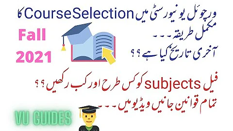 VU me Course Selection ka mukamal treeqa/ Fall2021/ F and D grades subjects update#vu