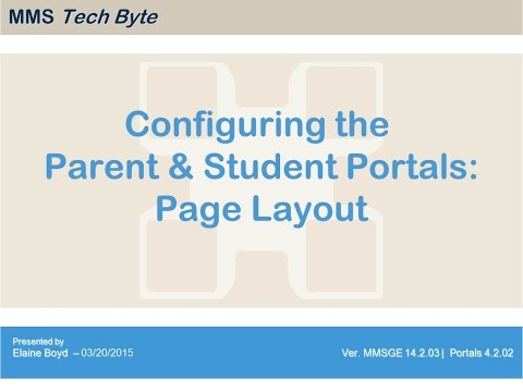 Configure Parent/Student Portal-Page Layout