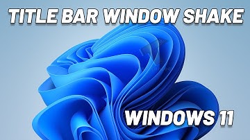 How to Enable or Disable Title Bar Window Shake on Windows 11