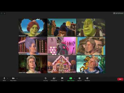 Shrek 2 DVD Menu But It's a Zoom Meeting