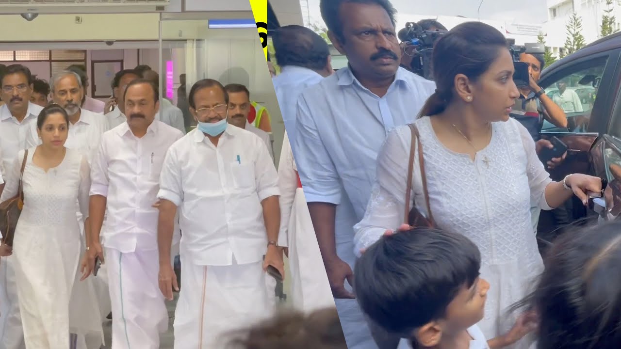 അപ്പായെ അവസാനമായി കാണാൻ എയർപോർട്ടിൽ എത്തി മകൾ അച്ചു ഉമ്മൻ