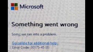How to fix the 'Something went wrong' installation error in Office. Error Code: 30175-45 (8) How to fix the 'Something went wrong' installation error in Office. Error Code: 30175-45 (8)