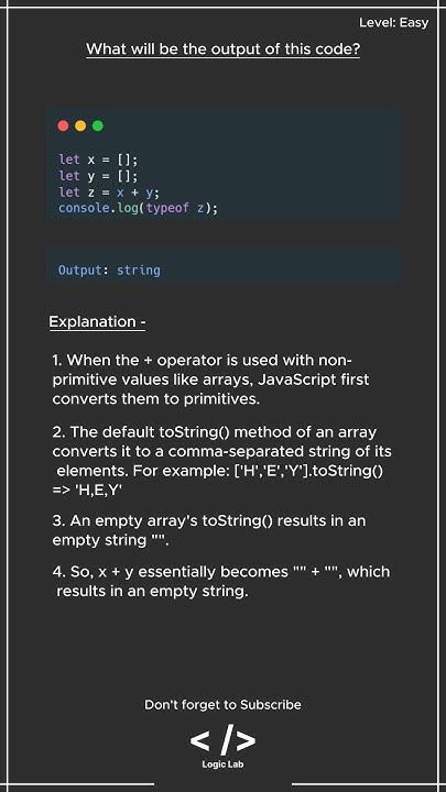 JavaScript Interview Question: What will be the Output? - Array ...