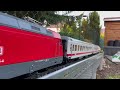 BR101 LGB mit LGB IC Wagen zur Probefahrt auf meiner Gartenbahn-Anlage.