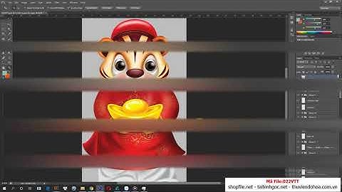 FILE PSD TRANH CHÚ HỔ ÔM VÀNG DỄ THƯƠNG NĂM NHÂM DẦN 2022 - 022VTT