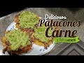 🥩 Patacones (tostones) colombianos con carne desmechada y guacamole 🥑 | Colombian tostones