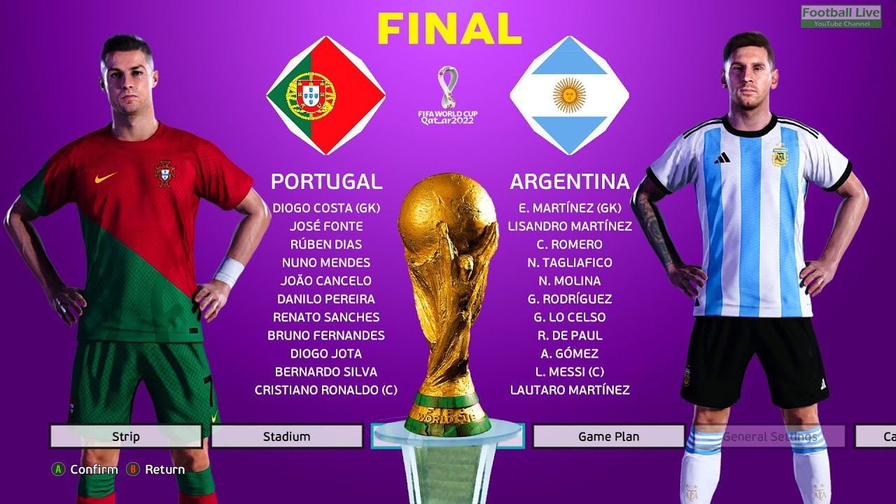 FINAL 2022 Portugal vs Argentina FIFA World Cup 2022 Ronaldo vs Messi Penalty Shootout PES