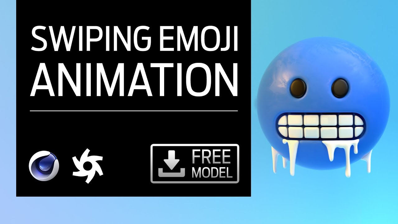Cinema 4d Swiping Emoji Mograph Animation with FREE model download
