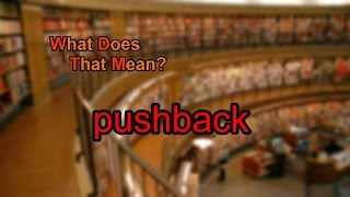 Athlete Statistics What does pushback mean?