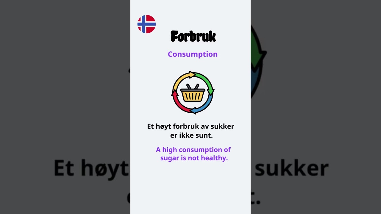Learn Norwegian: Forbruk (consumption). 