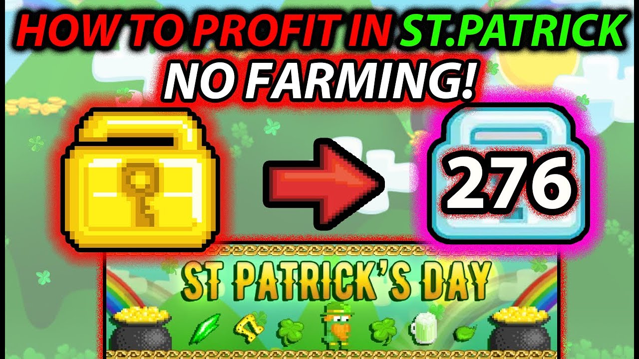 HOW TO GET RICH IN ST PATRICK WEEK 2021! 276 DLS INSANE PROFIT NO FARMING! | Growtopia