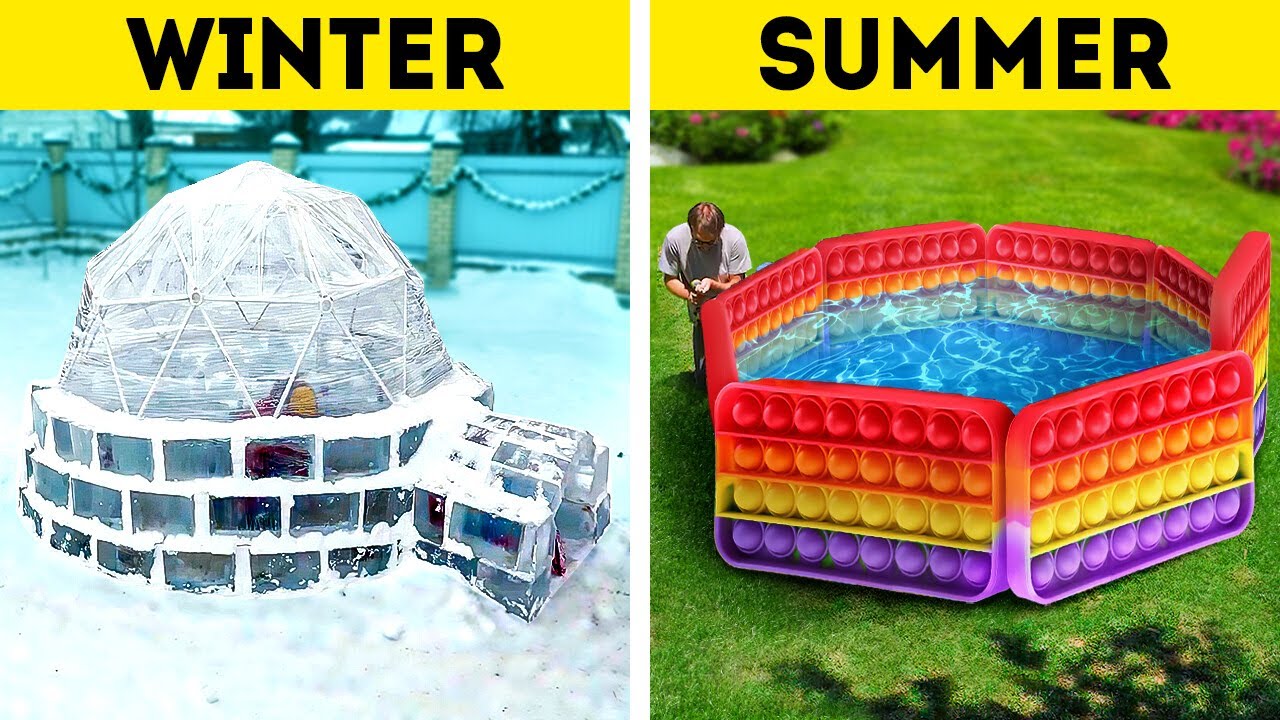 WINTER HOUSE VS SUMMER HOUSE | Epic Battle Of Backyard Crafts And Other DIY Ideas