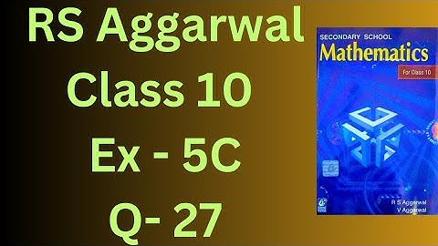 RS  Aggarwal Class 10 Maths | Chapter 5 Exercise 5C  Question 27 | Arithmetic Progression