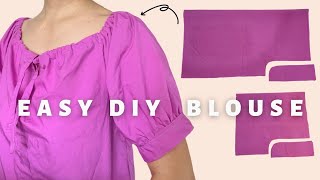 EASY Pattern and Way to make Puff Sleeves Blouse | Easy Elastic Blouse