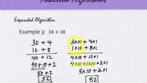 3.4 Addition and Subtraction Algorithms (part 1)