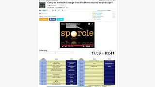 Sporcle - Music clip challenge #1