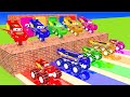 Long and speed carsbig  smallmcqueen with spinning wheels vs extended mater choose the right cage