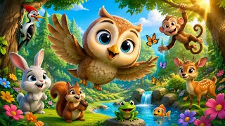 🦉 Ollie Owl’s Daytime Discovery | Hoot Hoot Owl Song | Nursery Rhyme | Forest Animals & Habitats