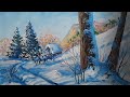 Рисуем зимний пейзаж/Paint a winter landscape