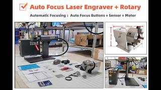 Automatic Focus Fiber Laser Engraver With Rotary to Engrave Metal Tumbler Bottle Cups