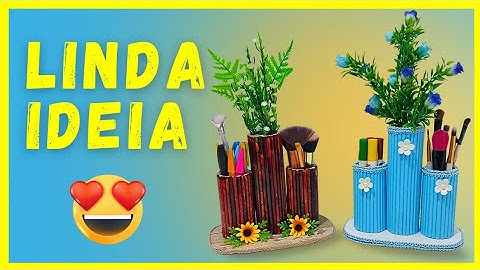 Como Fazer Um Porta Caneta Com Rolo de Papel e Canudinho de Revista