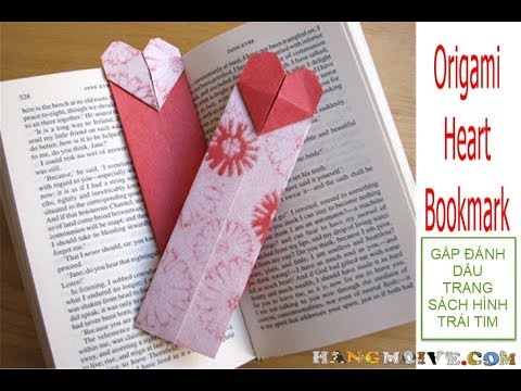 Video Cách gấp, xếp đánh dấu trang sách hình trái tim bằng... - youtube