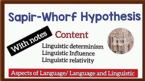 Sapir-Whorf Hypothesis explanation with notes (Aspects of language) Language and Linguistic.
