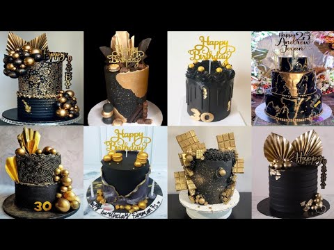 Black And Gold Birthday Cake Ideas/Black And Gold Cake/Birthday Cake/Black  Cake Designs Ideas 2022 - Youtube