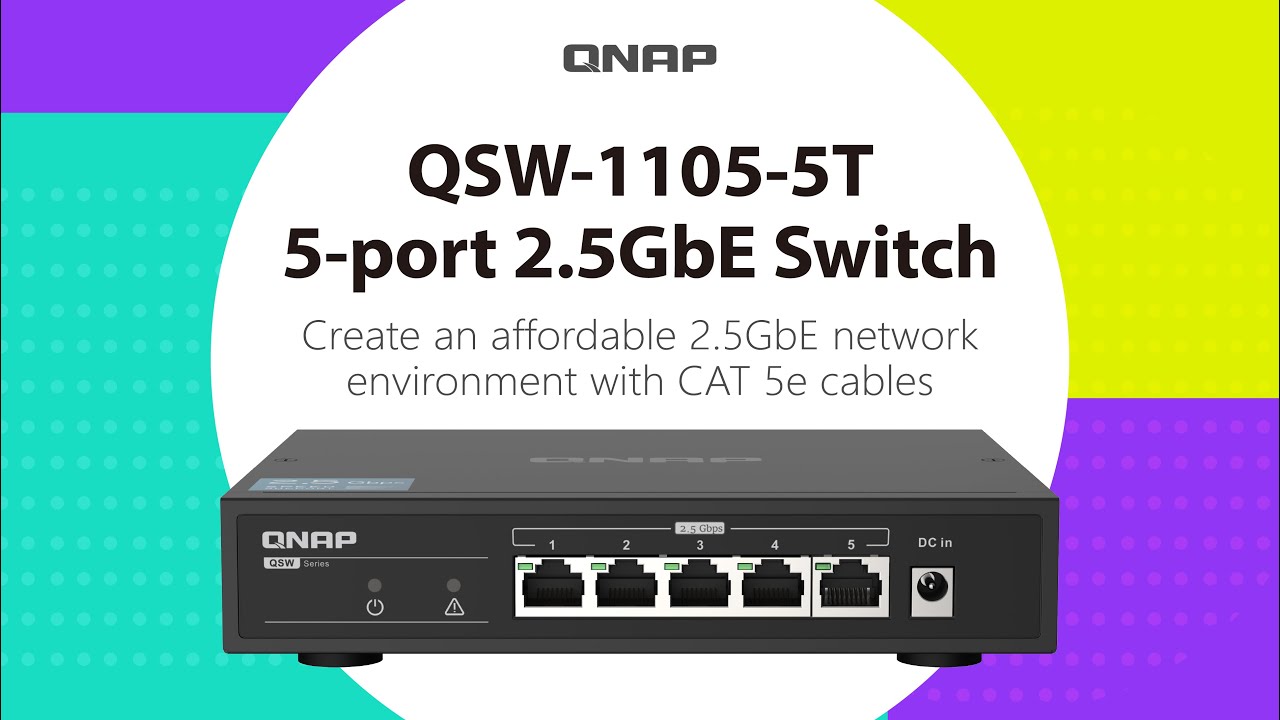 QNAP QSW-1108-8T 8-Port Unmanaged 2.5GbE Network QSW-1108-8T-US