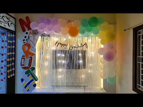 Simple Ball Theme Birthday Home Decor DIY || Birthday Decor Idea || Balloons Decor | Vimala