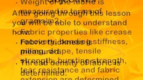 Testing of textile fabrics: objectives eng