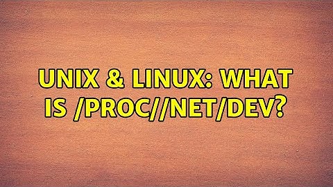 Unix & Linux: What is /proc/＜pid＞/net/dev?